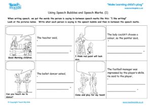 Worksheets for kids - using-speech-bubbles-speech-marks-1